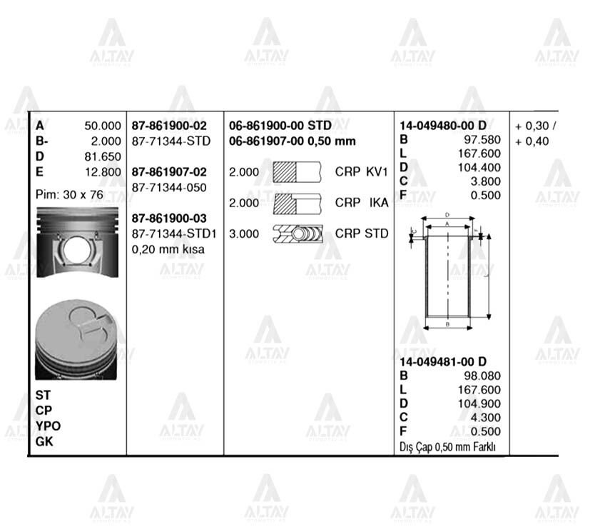 SEGMAN BONGO  PREGIO 2.7 STD