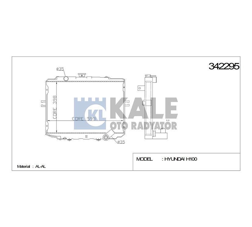 RADYATÖR SU H-100 KAMYONET  97-04 26mm (MT)