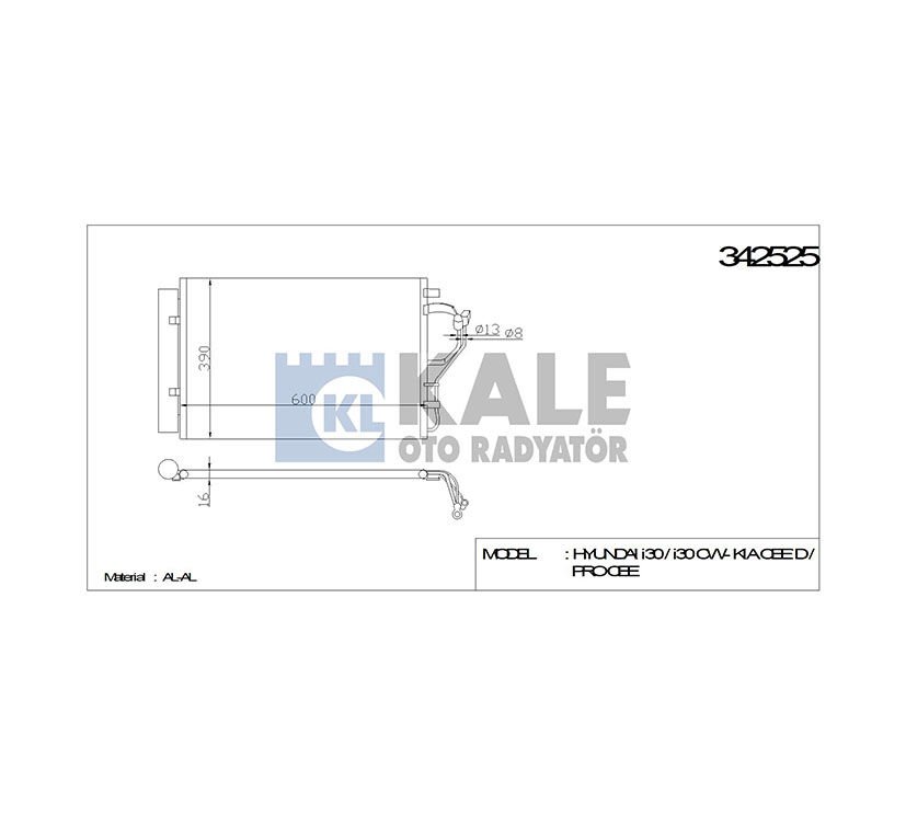 RADYATÖR KLİMA I-30 12-16  CEED 12-18  ELANTRA 11-16 BENZİNLİ
