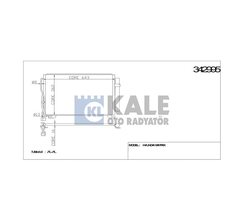 RADYATÖR KLİMA MATRIX 06-11 DİZEL