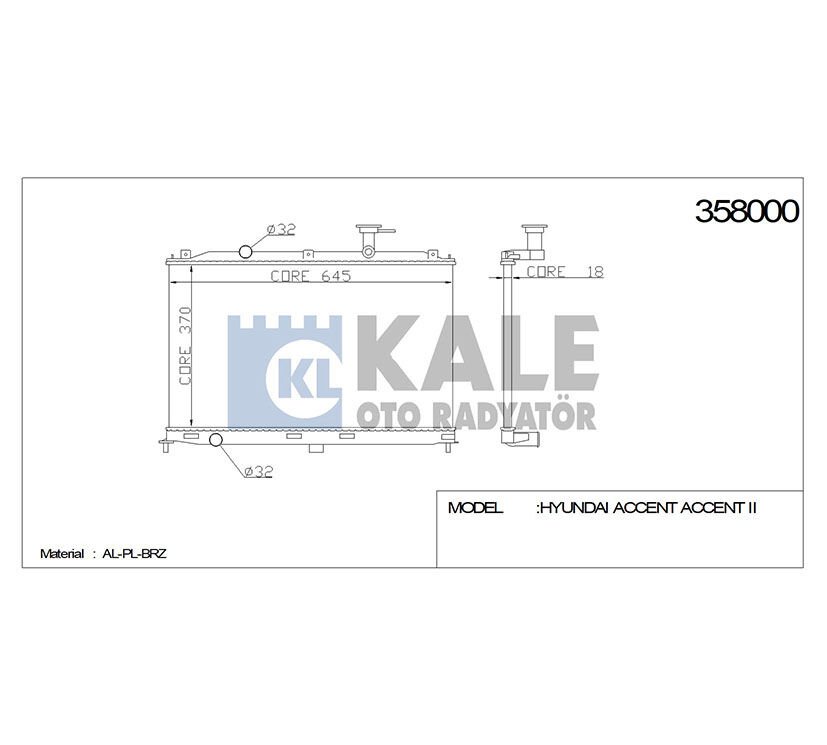 RADYATÖR SU ACCENT 06-11 ERA BENZİNLİ (MT)