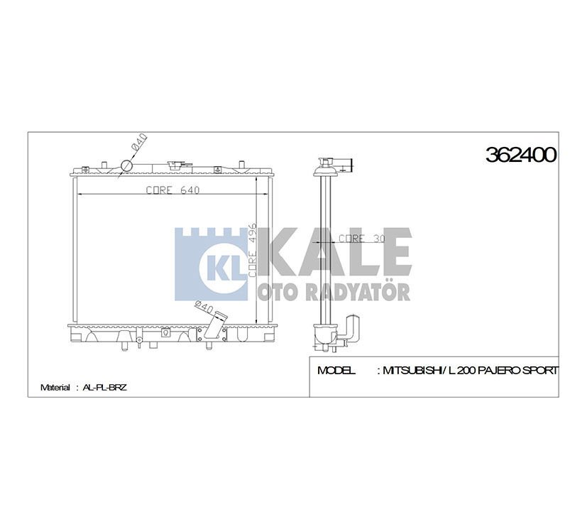 RADYATÖR SU L-200 01-06 PAJERO SPORT (MT)