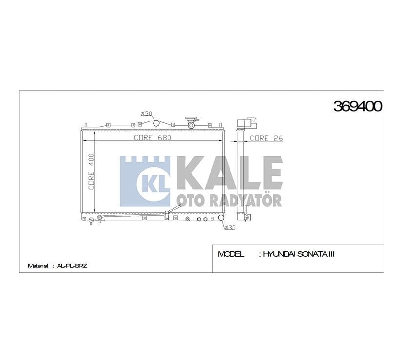 RADYATÖR SU SONATA  93-97 400x680x26 (AT)