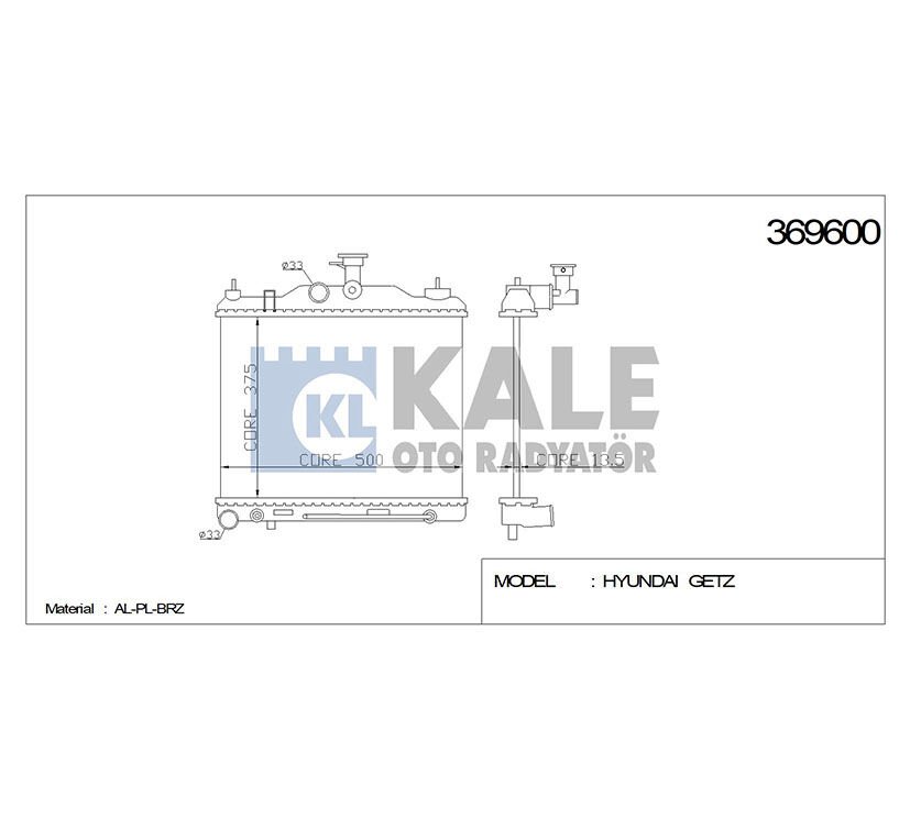 RADYATÖR SU GETZ 03-11 BENZİNLİ (AT)