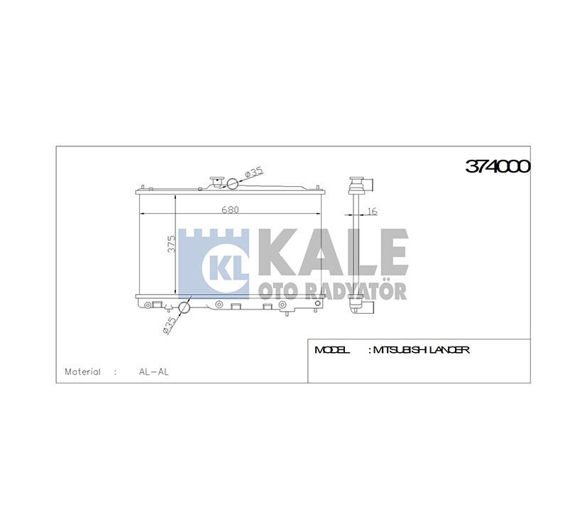 RADYATÖR SU LANCER 03-08 1.6 (MT)