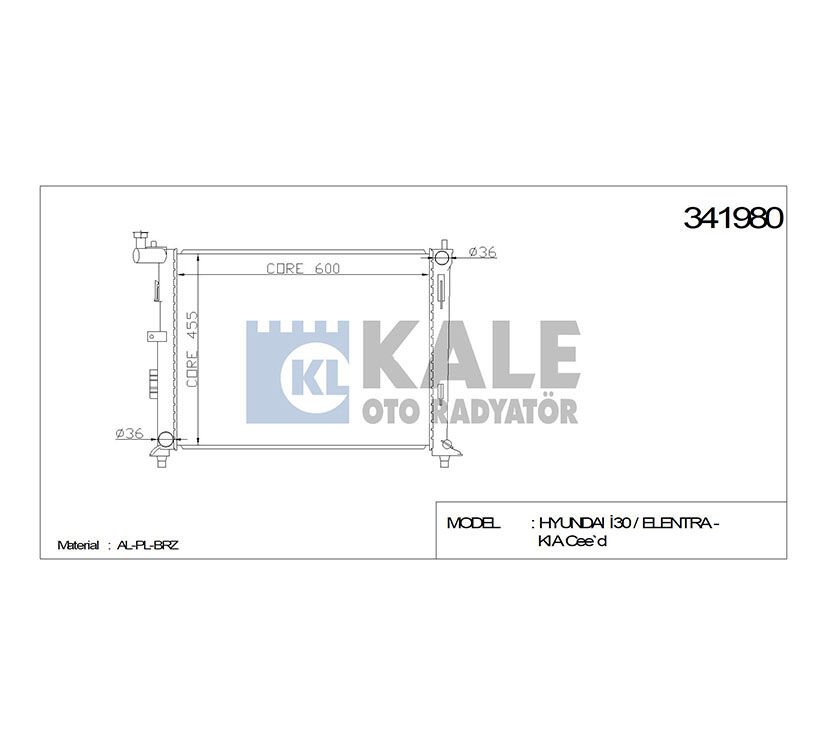 RADYATÖR SU I-30 07-11  CEED 08-11 - 1.4 1.6 BENZİNLİ 16mm (MT)