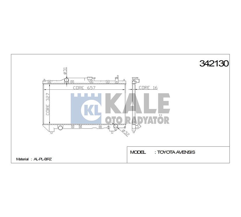 RADYATÖR SU AVENSIS  98-00 (MT)