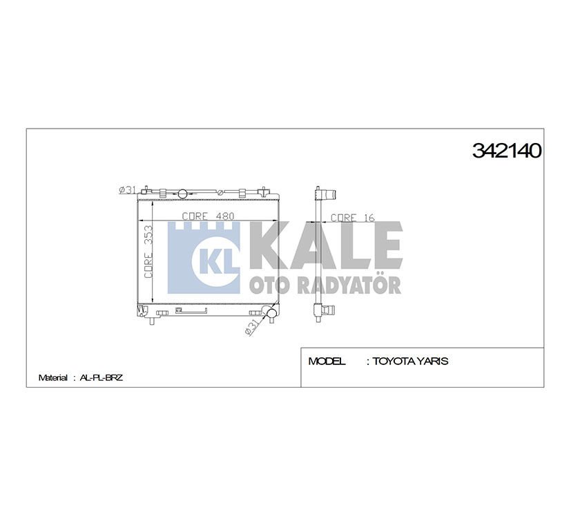 RADYATÖR SU YARIS 06-12 DİZEL D4D (MT)